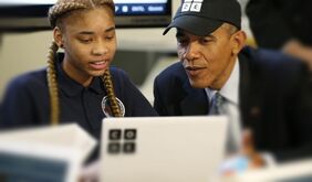 President Obama and black girl coding